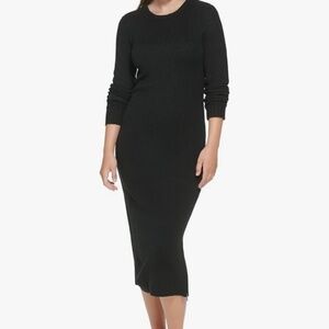 Calvin Klein Women's Everyday Crew Neck Dress with Side‎ Slit Zipper Size L